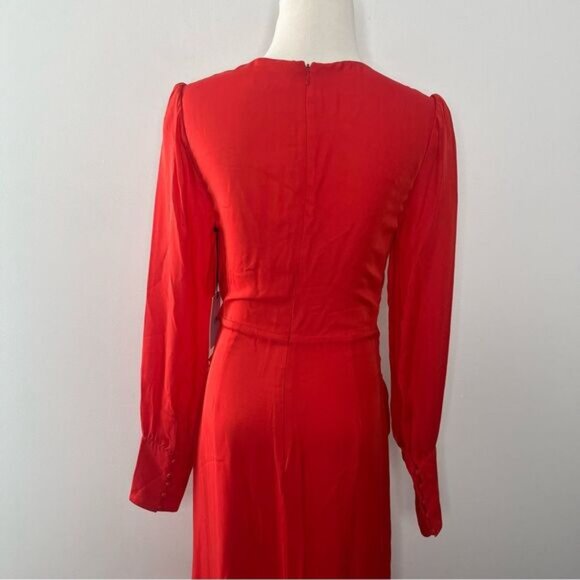 LPA Red Plunge Maxi Dress S - Picture 3 of 8